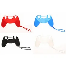 100 шт. новое поступление черный силиконовый чехол кожи+ Джойстик Крышки для sony Play Station 4 PS4 контроллер