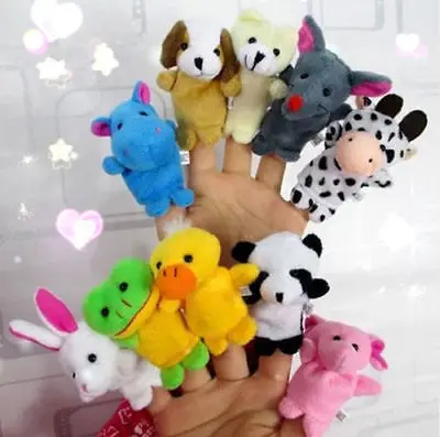

10 x Cute Family Finger Puppets Cloth Doll Baby Educational Hand Animal Toy Gift