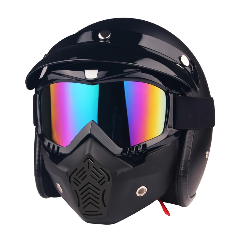 Очки для мотоциклетного шлема, Пылезащитная маска, съемные очки для мотокросса, фильтр для рта, модульные шлемы для мотокросса, мотоциклетные очки