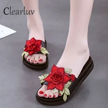 New rose female sandals 2019 fashion sandals high heels shallow shoes thick bottom 3.5CM slippers women’s shoes C1380