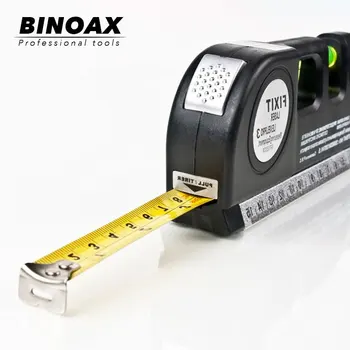 

Multipurpose Laser Level Horizon Vertical Measure Tape Aligner Bubbles Ruler 8FT