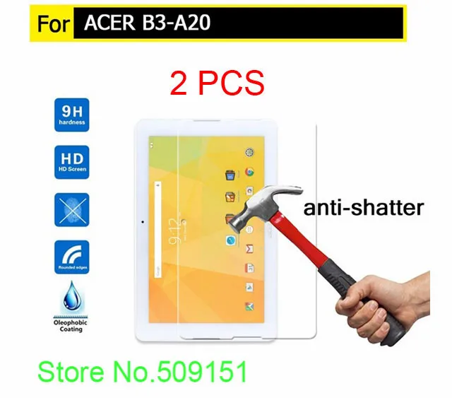 Взрывозащищенное Закаленное Стекло 9H для Acer Iconia One 10 B3-A20 2 шт. Защитная пленка