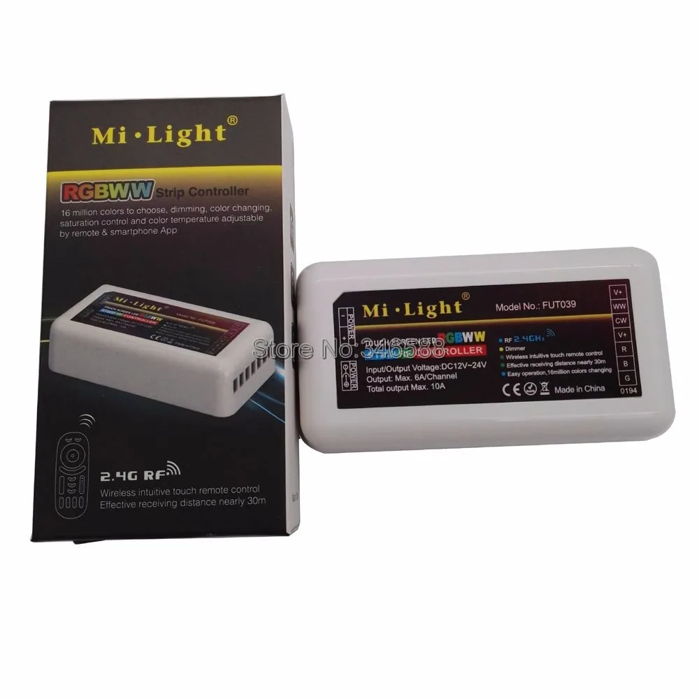 FUT039 Mi. Светильник 2,4G RF беспроводной WiFi совместимый RGBWW светодиодный контроллер DC12-24V для RGB+ CCT RGBWW светодиодный светильник
