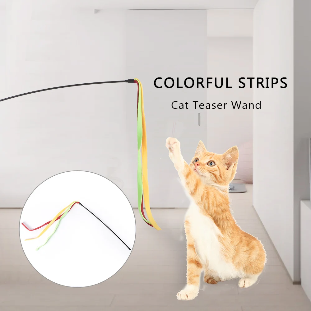 

Great Kitten Play Interactive Fun Toy Cat Teaser Wand Pet Colorful Feather Grappige toys for cats for a cat toy