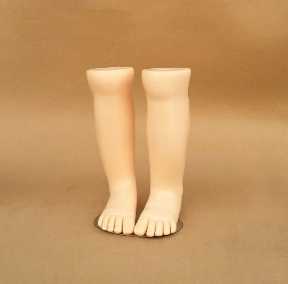 

New 1pair Kids Mannequin Dummy Length Display Socks Tool Plastic Children Torso Long Foot Five Open Foot With Magnets Skin Color