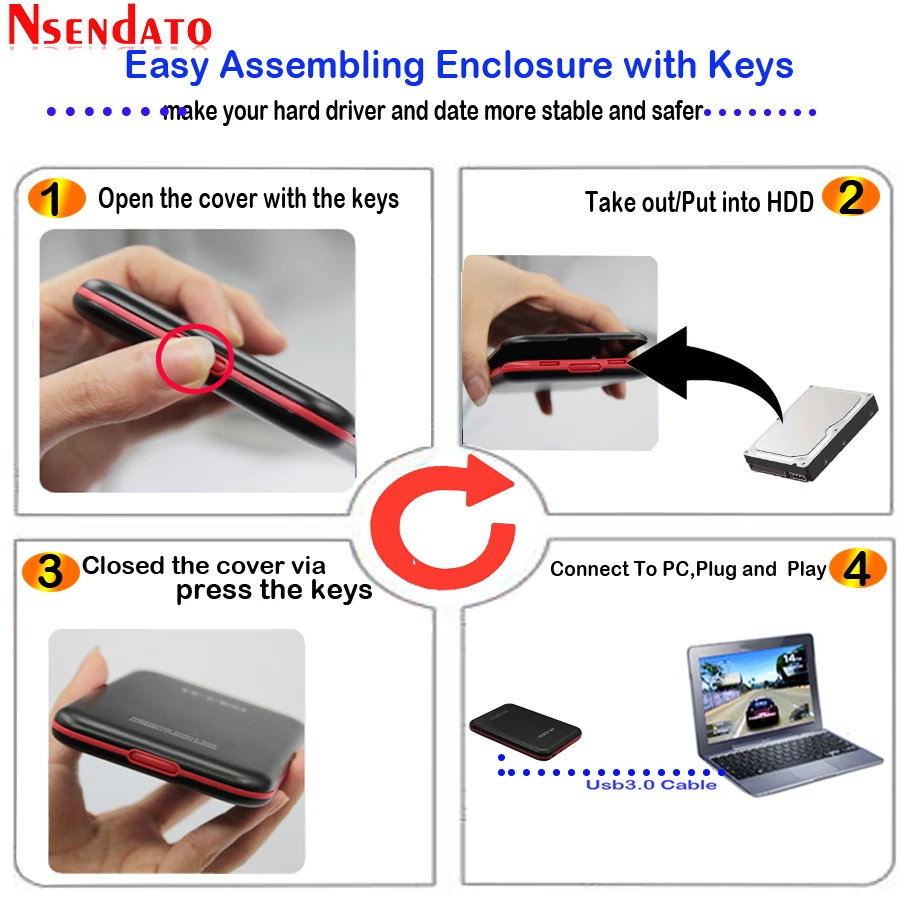Type-c 3.0 2.5 inch HDD Enclosure (10)