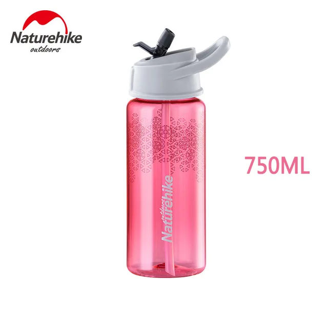 Naturehike Спортивная посуда для напитков, бутылки для воды 750 мл 1000 мл портативная герметичная тританская пластиковая бутылка для напитков для кемпинга, велоспорта, тренажерного зала - Цвет: Pink 750ml