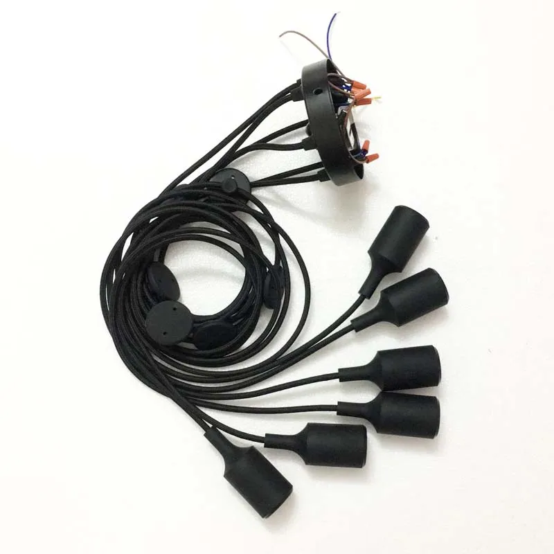 Винтажная люстра черный Лофт паук hanglamp lustre DIY E27 Регулируемая гостиная освещение
