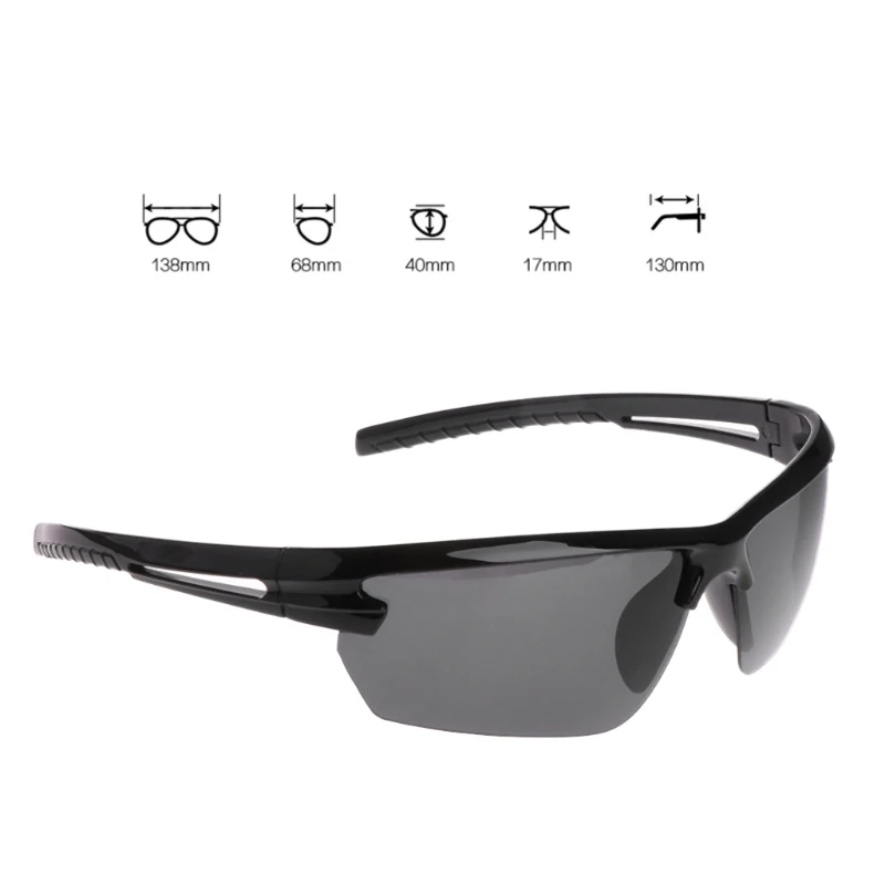 Квадратная черная рамка очки мужские велосипедные поляризованные солнцезащитные очки с плоскими стеклами и половинной рамкой солнцезащитные спортивные UV400