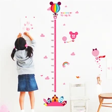 Cartoon Minnie Mickey Mouse Growth Chart Wall Stickers For Kids Rooms Decor Height Measure Art Living Room Home PVC DIY Decals