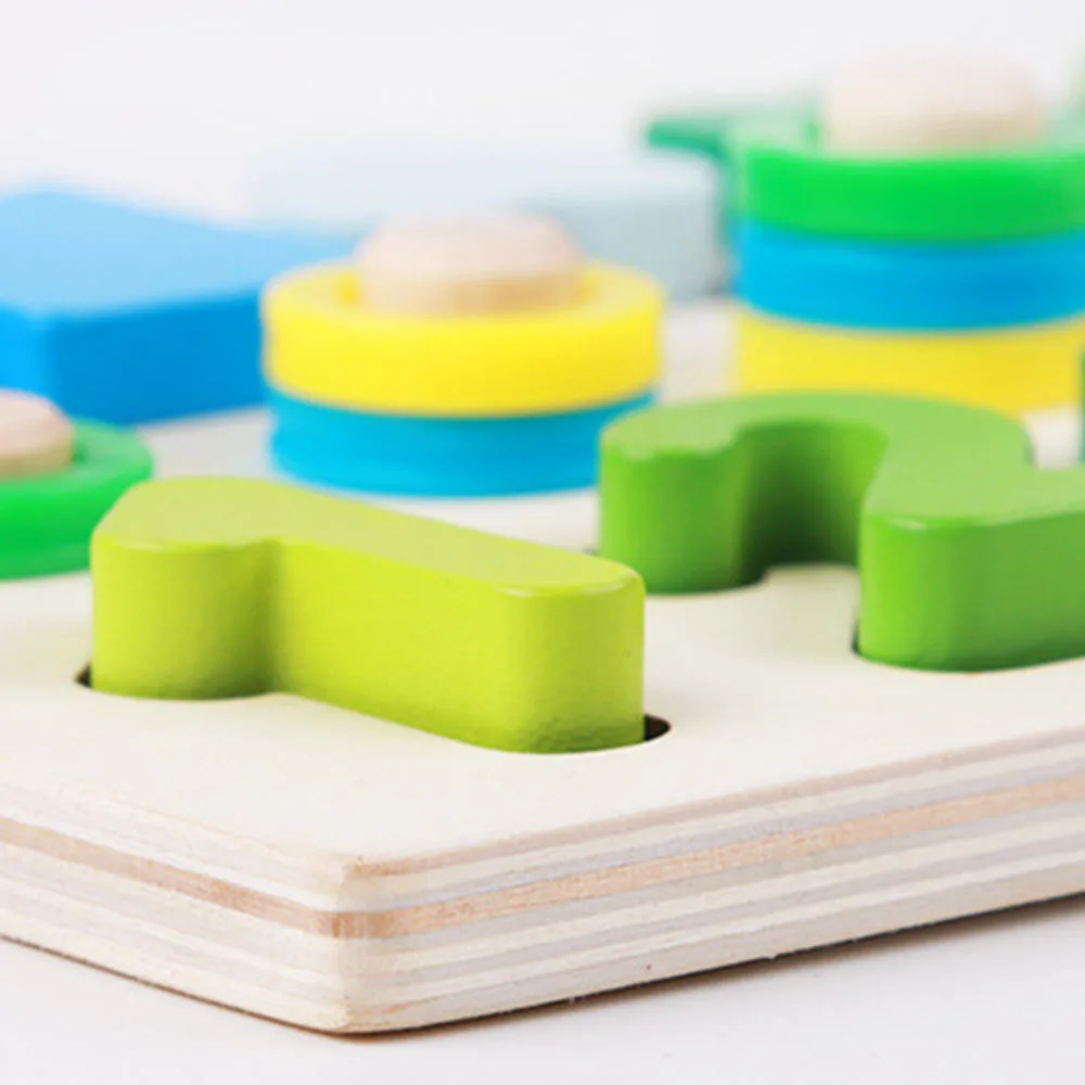 Деревянный пазл для детей Красочные Номера материалы montessori учиться считать соответствие цифрового Форма матч ранее обучение Математические Игрушки