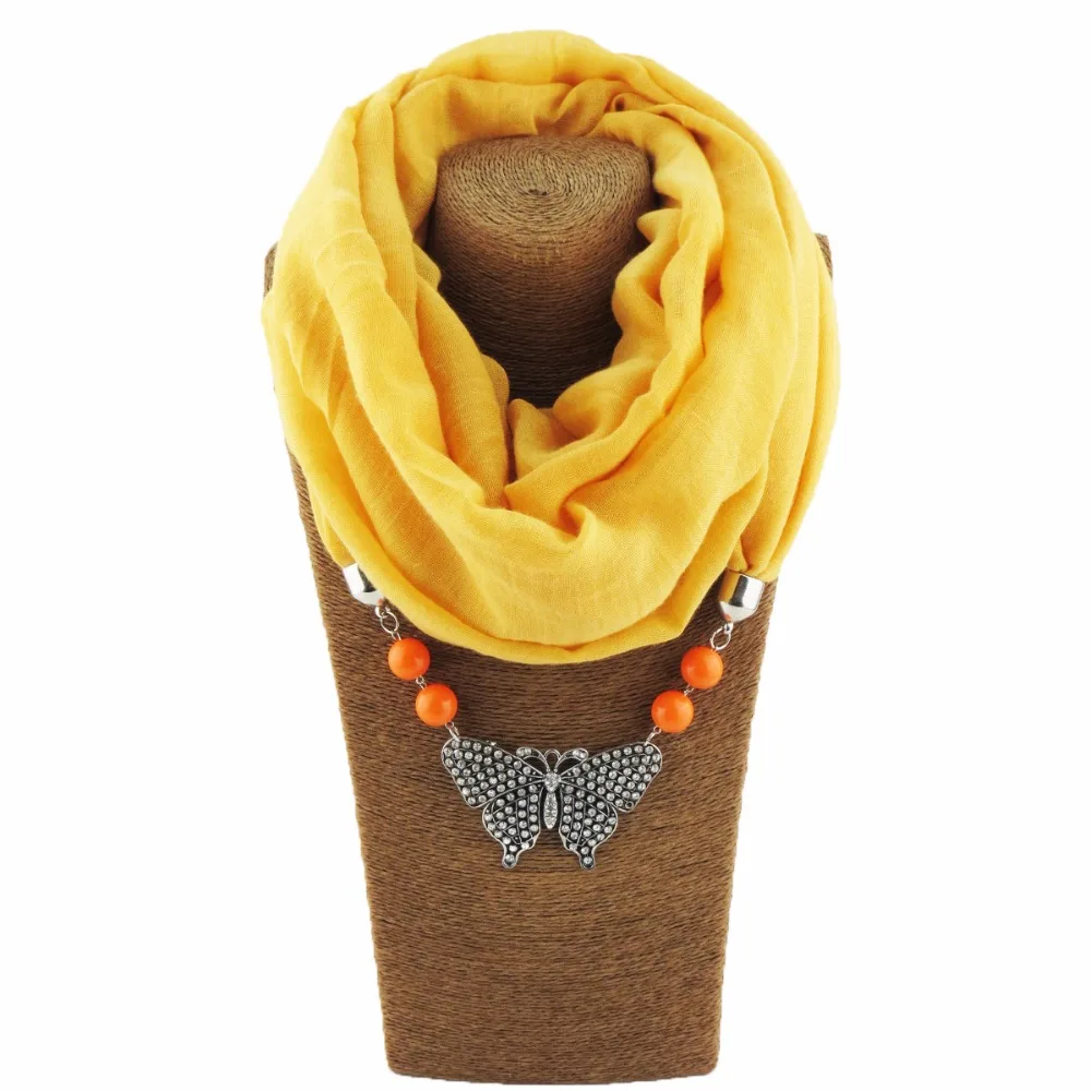 

Charms Shawl butterfly Pendant Necklace Scarves Jewelry boho Style 7colors Keep Warm for Ladies Jewelry WF45