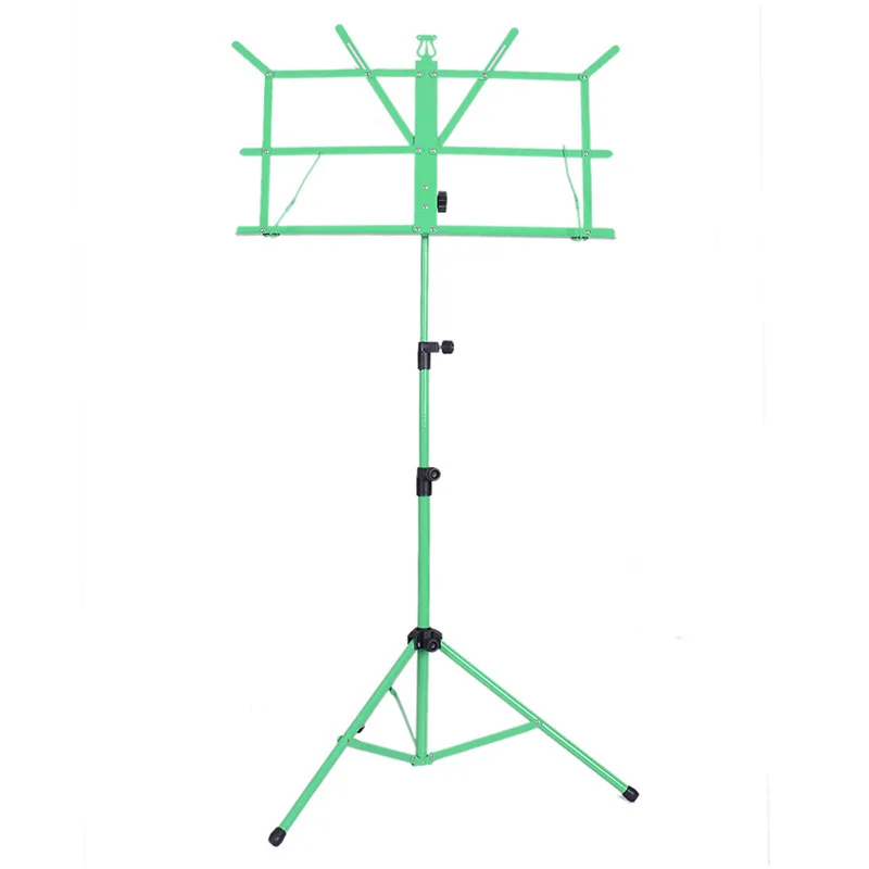 Складная музыкальная листовая подставка для штатива металлическая Музыкальная подставка держатель с водонепроницаемой сумкой для переноски 7 цветов гитарные детали и аксессуары - Цвет: Green