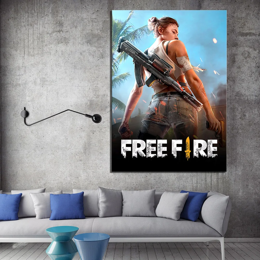 1 Buah HD Gambar Kartun Garena Free Fire Permainan Poster Lukisan Stiker Dinding Bebas Battlegrounds Api Poster Dinding Seni Lukisan Painting Calligraphy AliExpress