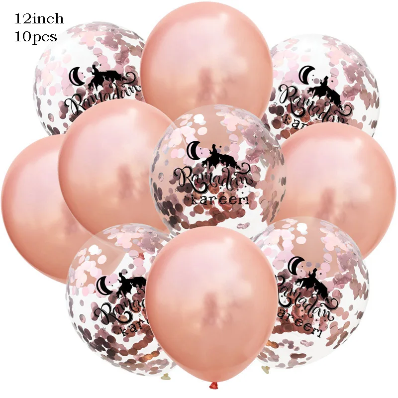 12 дюймов розовое цвета: золотистый, серебристый воздушный шар "Конфетти" Рамадан воздушные шары eid mubarak украшения Исламская год вечерние праздничные принадлежности - Цвет: 12