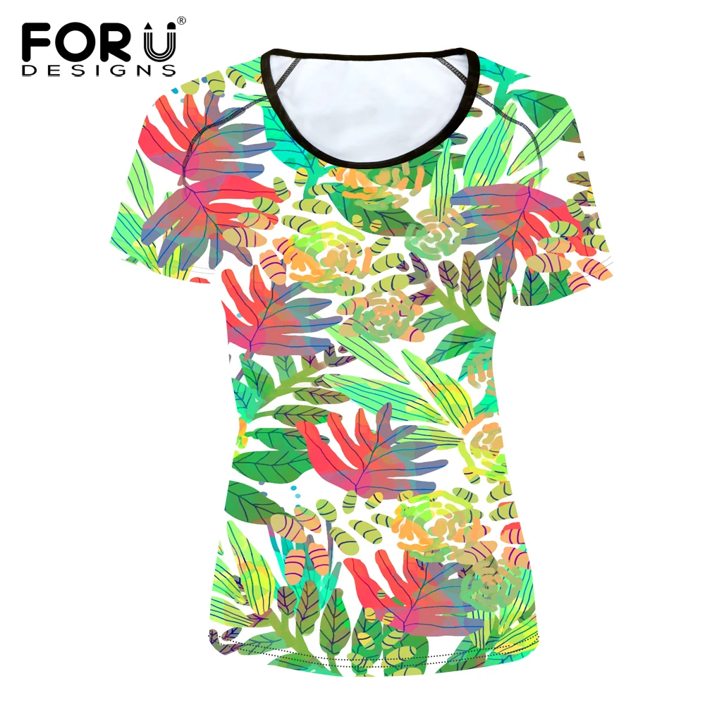 Jual Forudesigns Hawaii Wanita Lengan Pendek 3D Tanaman Cetak Leher O Atasan Tee Fashion Wanita Casual T Shirt Roupa femme Jual Forudesigns Hawaii Wanita Lengan Pendek 3D Tanaman Cetak Leher O Atasan Tee Fashion Wanita Casual T Shirt Roupa femme