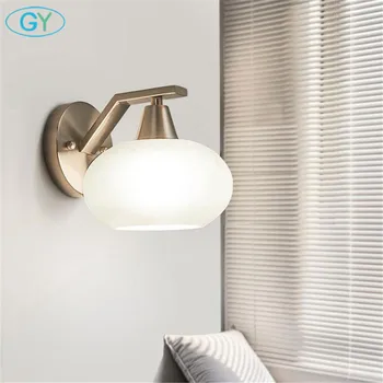 

Loft nordic white glass shade wall light, nickel finish high quality bedroom living room E14 wall sconces,aisle bedside lighting