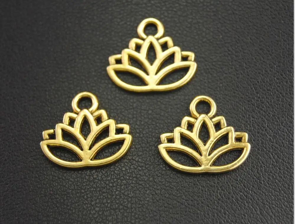 50 шт. бронзовые серебристые золотые подвески с цветком лотоса подвеска для