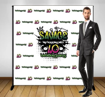 

custom Hip Hop 40th Birthday Musical photo studio background High quality Computer print party backdrops