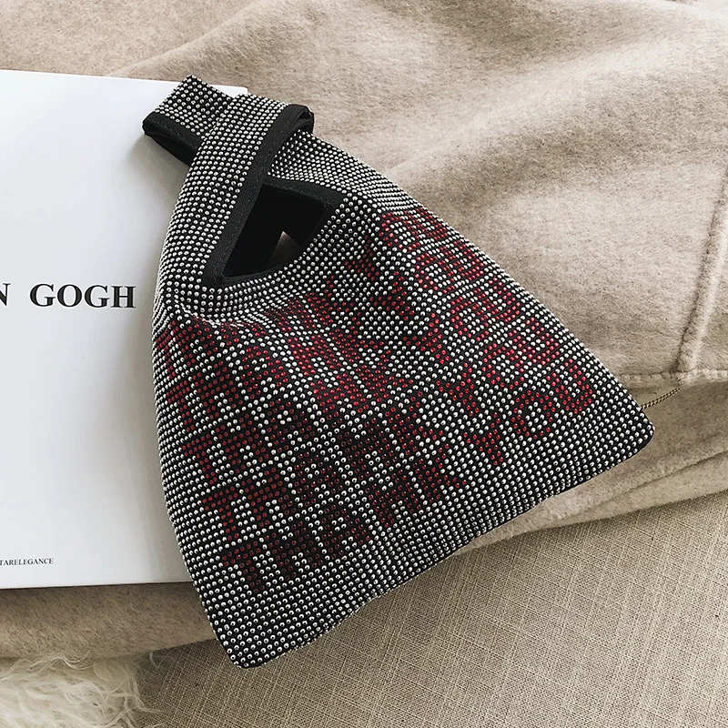 

Rhinestone Mini Tote Bag For Women 2019 New Ladies Party Designer Handbags and Purses Female Fashion Luxury Small Hand Bag