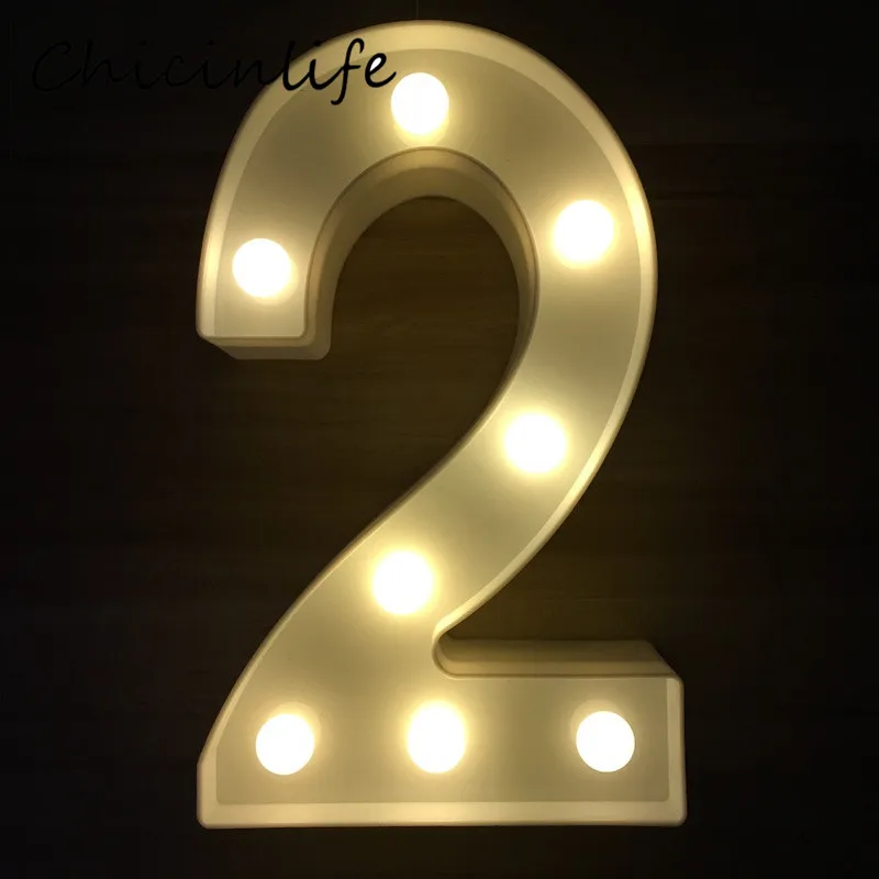 Chicinlife 1 шт., 0-9 цифр, светодиодный светильник на день рождения, стоячий ночник, лампа для юбилея, дня рождения, вечеринки, висячие украшения для детского душа - Цвет: 2