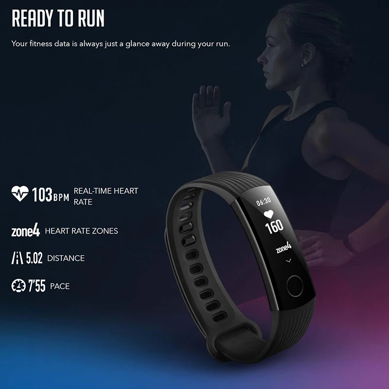 Оригинальный умный Браслет huawei Honor Band 3 фитнес трекер 0 91 дюймов OLED экран тачпад
