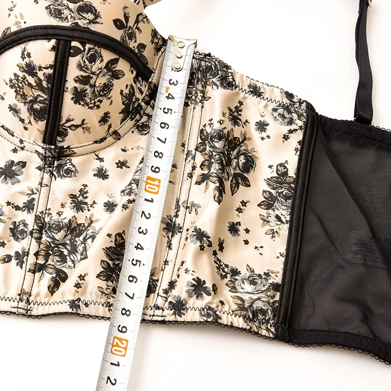 Женский сексуальный летний бюстгальтер бюстье с цветочным принтом и эффектом