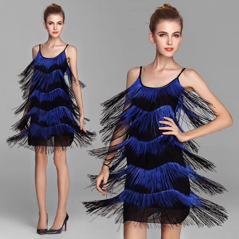 

Women 1920s Flapper Great Gatsby Dress Gradual Tiered Fringe Latin Sasa Dance Strap Sexy Party Dress Melindrosa Vestido