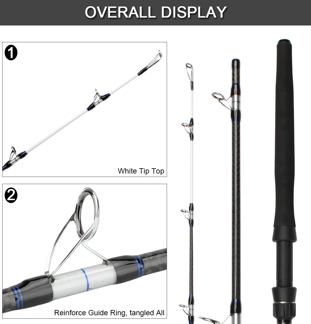 18KG Boat & Popping Series Popper Fishing Rods Poles C.W. 60-250G L.W. 30-50lbs Saltwater Jigging Rod With Mod-Fast Action  (2)
