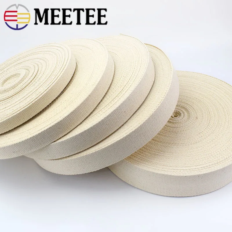

45Meter 15/20/25/32/38/50mm 100% Cotton Webbing Bag Strap Canvas Polyester Webbing Ribbon Backpack Belt Binding Tape Garment Acc