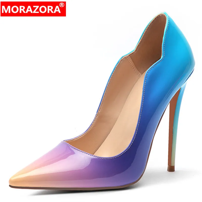 

MORAZORA 2019 new arrival women pumps pointed toe single shoes spring summer high heels dress party wedding shoes woman