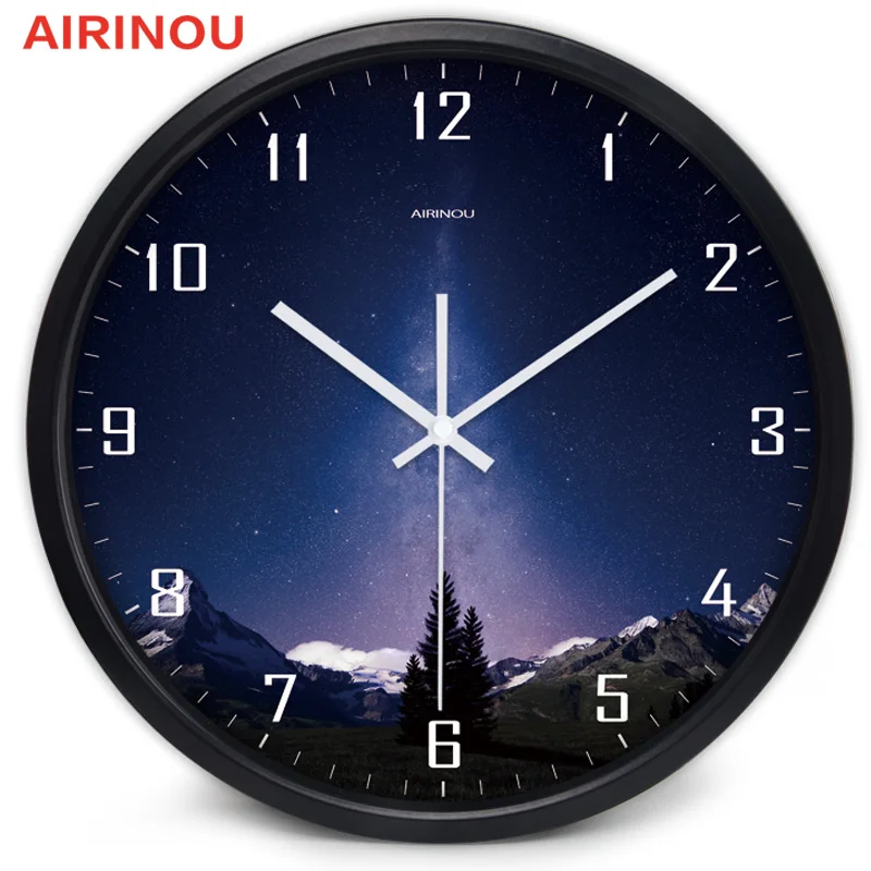 Airinou Blue night sky стильные настенные часы с металлом и стеклом для молодых людей