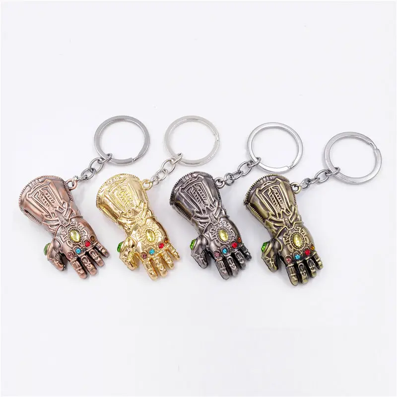 

2018 new Marvel Avengers glove Gauntlet Keychain Anime Key Ring For Gift toy Key chain 8 Colors Thanos glove Keychain