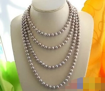 

0422 GRAY ROUND FRESHWATER CULTURED PEARL NECKLACE