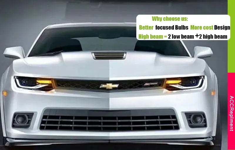 Автомобильный Стайлинг для Chevrolet Camaro головной светильник s- Для Camaro светодиодный светильник Q5 bi xenon объектив светодиодный светильник U angel eyes проектор