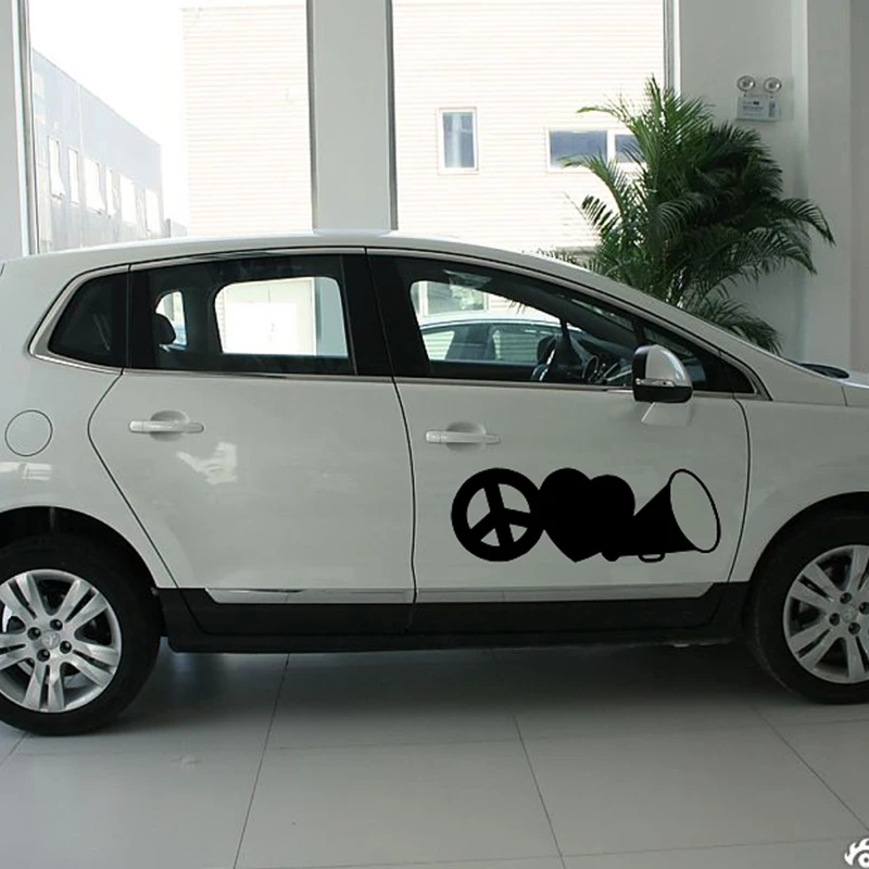 EARLFAMILY 58 см X 29 2x Peace Love Cheer графический (по одному с каждой стороны) Автомобильная