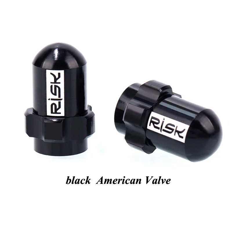 Black American Valve Светильник с риском, алюминиевая крышка клапана Presta/Schrader для горного велосипеда, шоссейного велосипеда, шины для шин, французские/американские крышки клапана - Цвет: Black American Valve