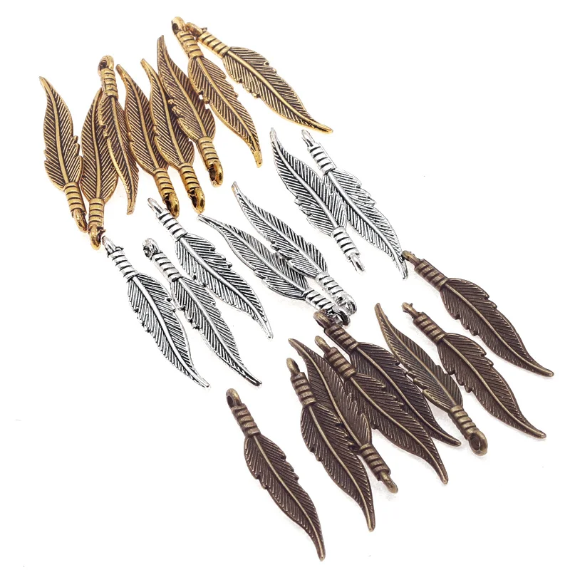 металл сплав квил кулоны шармы 80шт 6*32мм 8261|charms for jewelry|feather charmcharms jewelry making |