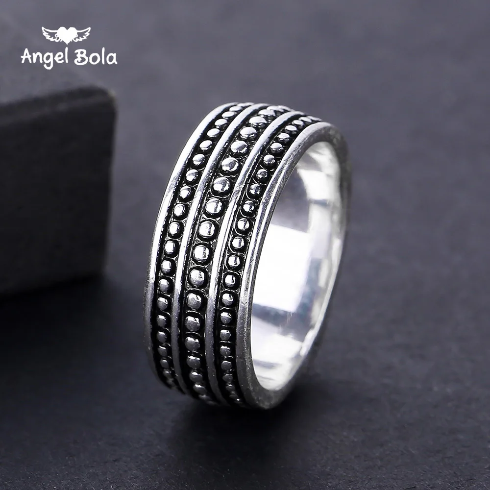 

2018 Trendy Vintage Buddha Rings for Women Ancient Silver Point Rings Men Cool Rock Punk Antique Silver Ring Jewelry Wholesale