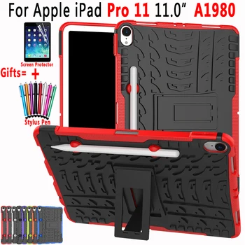 

Environmentally Friendly Tablet Silicon +PC Cover for Apple iPad Pro 11 11.0 2018 A1980 Case Coque Funda + Screen Protector