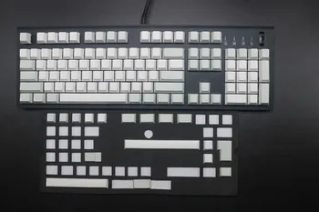 

White Gray Mixed Cherry Profile 121 Key ANSI ISO Smooth Feeling Blank PBT Keycap For Cherry MX Switches Mechanical Keyboard