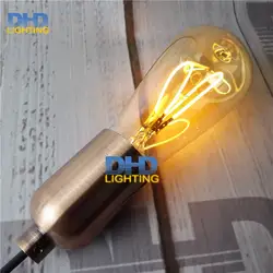 Бесплатная доставка Винтаж LED Эдисон лампа накаливания ST64 E27 Dimmable Light 220 В энергосберегающие лампы спираль накаливания светодиодные EDISON