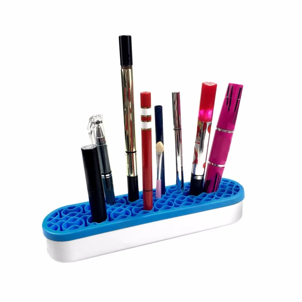 

Beauty Unique ABS Silicone Makeup Brushes Storage Box Desktop Cosmetic Brush Organizer Lipstick Holders Make up Tool Accessories