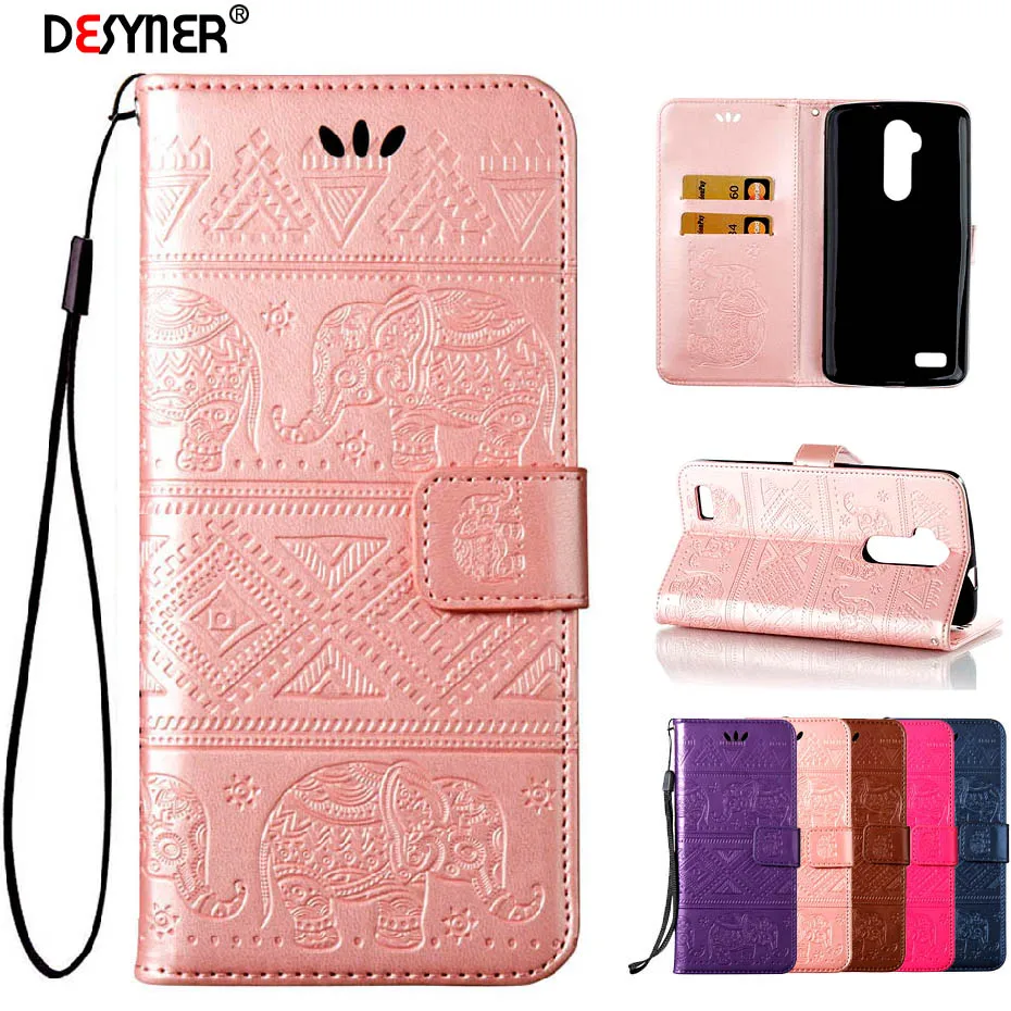 Desyner Elephants Embossed Leather Flip Wallet Phone Case for ZTE Max