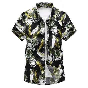 

Flower Shirt Men Short sleeve Beach Men Shirts Camisa masculina Summer New Plus Size Floral Blouse Men's Clothes