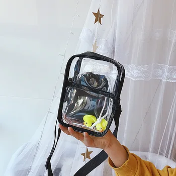 

2019 Summer New Fashion PVC Transparent Jelly Handbags for Women Female Casual Simple Zipper Clear Shoulder Bags Messenger Bags