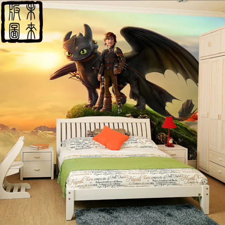 Wie drachenzähmen fototapete 3d cartoon tapete wandbild designer ...