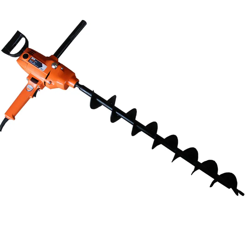 Large torque electric drill to bore through ice piling soil auger
