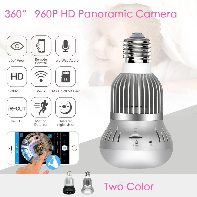 3D VR Camera 960P 360 Degree Bulb Light font b Wireless b font IP Camera Wi