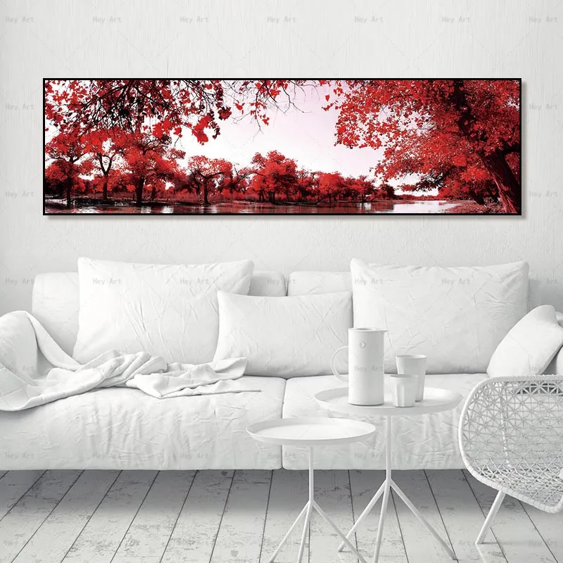 Wall art pictures modern painting landscape canvas posters home decor picture Unframed prints red tree Painting Wall art pictures modern painting landscape canvas posters home decor picture Unframed prints red tree Painting